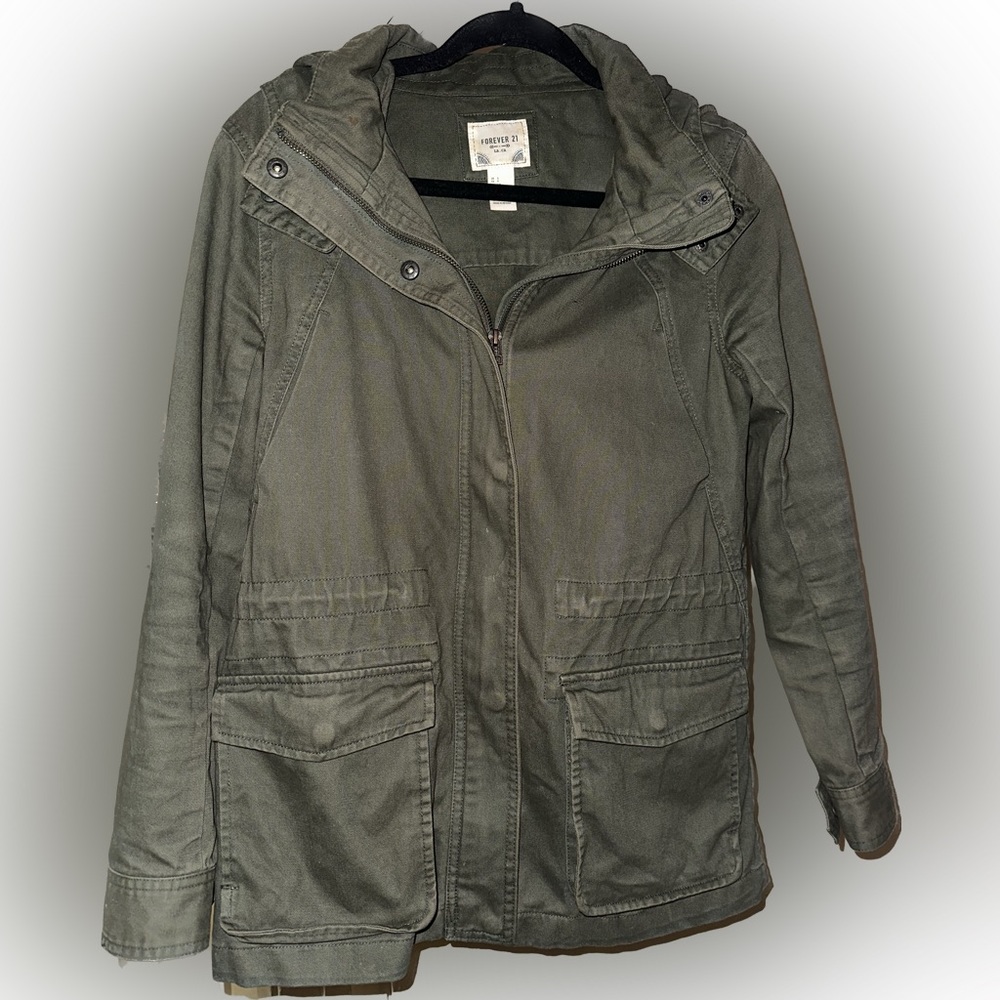 Forever 21 Olive Jacket Size S - Picture 3 of 14